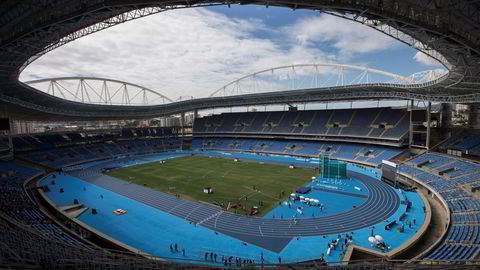 Store budsjettoverskridelser for sommer-OL i Brasil. Bildet viser Olympiastadion i Rio de Janeiro. Foto: Felipe Dana/AP photo/NTB scanpix