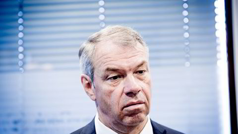 Arne Austreid, konsernsjef i Sparebank 1 SR-Bank under resultatfremleggelse for SR-Bank. Foto: Gorm K. Gaare