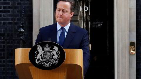 David Cameron holder pressekonferanse utenfor statsministerboligen i Number 10 Downing Street i London etter at det britiske folket valgte å forlate EU. Foto: Stefan Wermuth/
