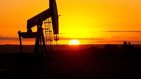 USA vil spille en viktig rolle i oljeprisutviklingen fremover, i følge IEA. Avbildet er produksjonsutstyr i den amerikanske delstaten North Dakota. Foto: AFP PHOTO / Karen BLEIER