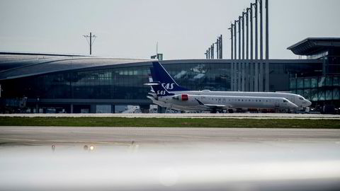 Parkerte SAS-fly på Oslo lufthavn Gardermoen sist uke.