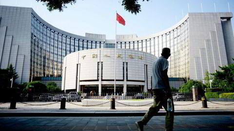 Sentralbankens hovedkontor i Beijingi Kina. Foto: Wang Zhao, AFP, NTB Scanpix