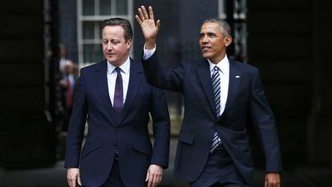 USAs president Barack Obama (t.h.) besøkte i helgen Storbritannias statsminister David Cameron i London. Foto: Peter Nicholls/AFP/NTB SCANPIX