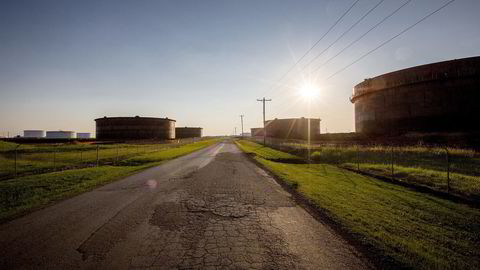 Fra oljeknutepunktet Cushing i Oklahoma i USA. Foto: Ørjan F. Ellingvåg