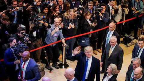 – Jeg er «happy» for å være her, sa USAs president Donald Trump da han kom til den globale eliten i Davos som han tok oppgjør med i valgkampen.