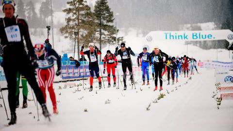 I toppåret 2013 deltok 17.000 skiløpere i Birkebeinerrennet.  Så langt i år har Birkebeinerrennet  9000 påmeldte. Foto: Thomas Haugersveen