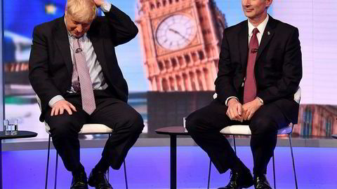 Boris Johnson og Jeremy Hunt appear på BBC-debatt tidligere denne uken.