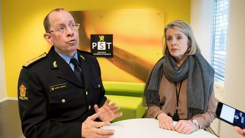 PST-sjef Benedicte Bjørnland og Oslo-politiets visepolitimester Bjørn Vandvik ser alvorlig på truslene mot Tor Mikkel Wara og hans familie.