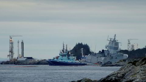 Fregatten KNM «Helge Ingstad» kolliderte med et tankskip ved Stureterminalen natt til torsdag.