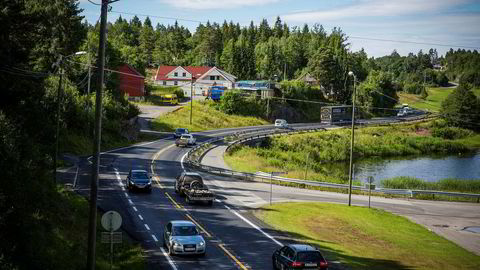 Her fra E18 mellom Arendal og Tvedestrand.