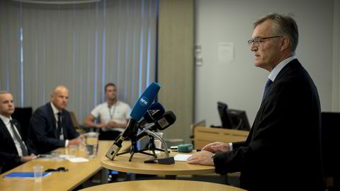 Statoil presenterer sin interne gransking av helikopterulykken på Turøy. Gunnar Breivik, direktør for konserngransking presenterer rapporten. Foto: Carina Johansen /