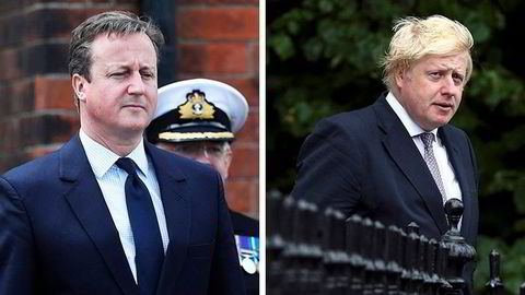 «Jeg er en vinner!» fortalte den britiske statsministeren David Cameron (til venstre) til EU-kolleger på et toppmøte før jul, ifølge skadefro lekkasjer som nå kommer fra de andre som var tilstede. Men han tapte. De britiske EU-motstanderne, med Boris Johnson (til høyre) i spissen, regnet på sin side med å tape. Foto: Peter Byrne/AP/NTB Scanpix og Neil Hall/Reuters/NTB Scanpix