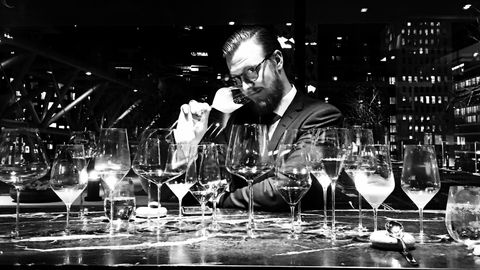 Til høsten tar Magnus Egerdahl Nørsett over vinansvaret på tre-stjernes restauranten Maaemo. Foto: Benjamin Ausland/Maaemo