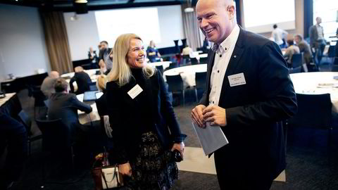 Statoils norgessjef Arne Sigve Nylund møtte blant annet Stavanger-ordfører Christine Sagen Helgø da han stilte på NHOs Solakonferanse mandag. Utbyttespørsmålene haglet. Begge foto: Tomas Alf Larsen