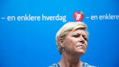 – Mange av dere har latterliggjort at Fremskrittspartiet går i bresjen for å fjerne forbud, sa Frp-leder og finansminister Siv Jensen da hun fredag møtte pressen på Mesh i Oslo for å oppsummere før sommeren.