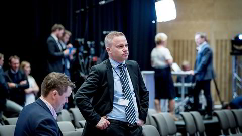 Resett-redaktør Helge Lurås (til høyre) avbildet under Frp-landsmøtet tidligere i år. Her sammen med redaksjonssjef i Resett, Lars Akerhaug.