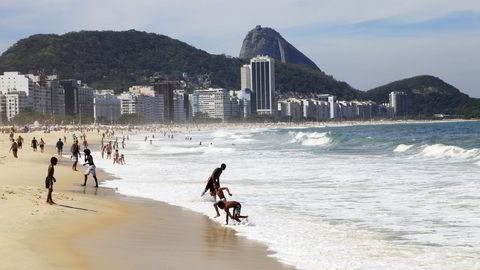 Her fra den berømte stranden Copacabana i Rio de Janeiro. Foto: Erik Johansen /