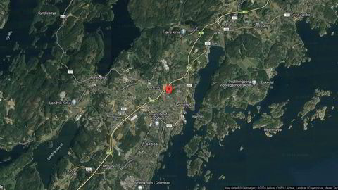 Området rundt Juliane Fuhrs gate 3, Grimstad, Agder