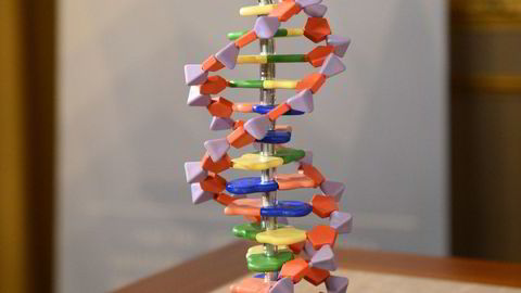 Modell av DNA-streng.  Foto: Jonathan Nackstrand/AFP Photo/NTB scanpix
