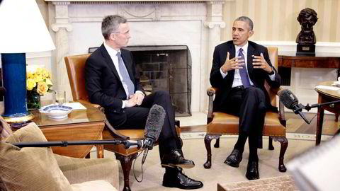 Nato-sjef Jens Stoltenberg besøkte mandag president Barack Obama i Det hvite hus. Foto: Ørjan Ellingvåg