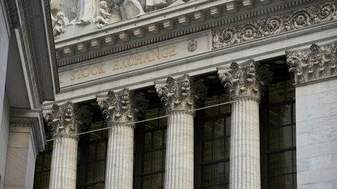 New York Stock Exchange i bydelen Manhattan i New York i USA.