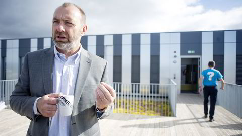 Jan Arve Haugan, adm. dir. i Kværner, på det nye kontorene på Fornebu. Foto: Mikaela Berg