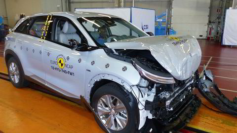 Euro NCAP har kollisjonstestet sin første hydrogenbil; Hyundai Nexo.