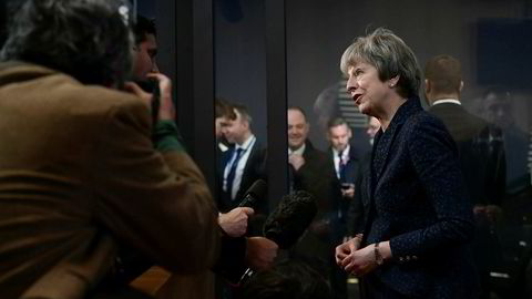 Har Storbritannias statsminister Theresa May en plan B? Her i EU-hovedkvarteret i Brussel lørdag.