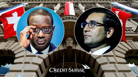 Credit Suisse-sjef Tidjane Thiam (til venstre) og Iqbal Khan, som har hatt topposisjoner i banken, er hovedmennene i en bitter personkonflikt