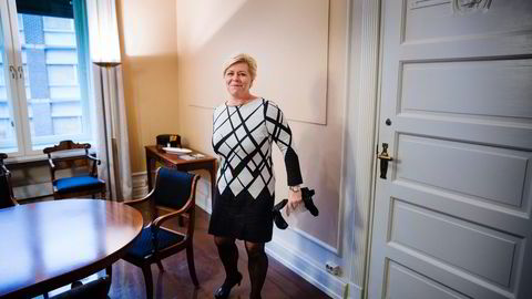 Finansminister Siv Jensen tror ikke økte skatter er et godt alternativtil økt produktivitet. Foto: Per Thrana
