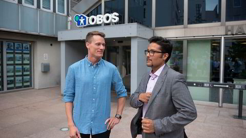 Gründer Kris Riise (til venstre) i Unloc får med seg Daniel K. Siraj og Obos som investor. 100 borettslag og sameier skal bruke teknologien i eksisterende leilighetsbygg.