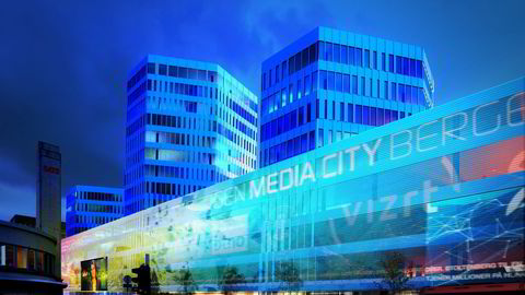 Bergens seks største medievirksomheter skal flytte under samme tak. Foto: Entra OPF Utvikling / MAD Arkitekter / Placebo Effects