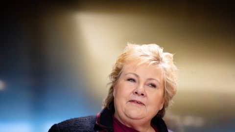 Erna Solberg under sentralstyremøte i Høyre.