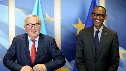 Formann i Europakommisjonen, Jean-Claude Juncker og Rwandas president Paul Kagame møtte hverandre i Brussel i juni i år.