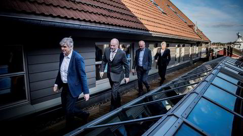 Jan Mikal Heiberg (fra venstre), Peder Sortland, Svein Arild Killingland, og Thor Otto Lohne har startet opp nytt selskap med base her i Østre bydel i Stavanger. Det skal investere i norsk gassinfrastruktur.