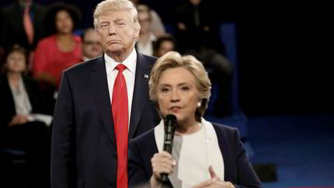 Ifølge Zynk selv, har dets stordataanalyseverktøy spådd stortingsvalget bedre enn meningsmålingene, og det har tidligere truffet på både brexit og Donald Trumps valgseier. Samtlige av påstandene er tvilsomme. Her er Trump med Hillary Clinton under valgkampen i 2016.