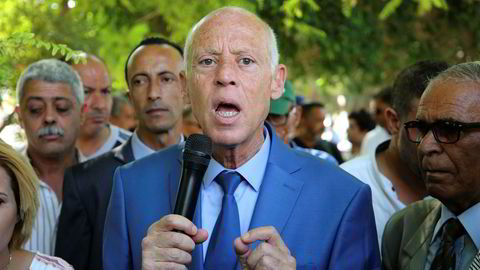 Kais Saied ser ut til å vinne første runde i presidentvalget i Tunisia.