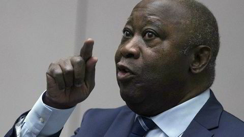 Laurent Gbagbo i rettssalen i Haag forrige måned.