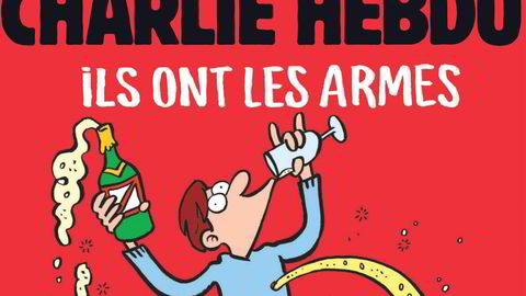 Ansatte i satiremagasinet Charlie Hebdo føler seg alene om sin form for religiøs satire. Bildet vider deler av forsiden av november-utgaven av bladet i 2015. Foto: AFP photo/Charlie hebdo/NTB scanpix