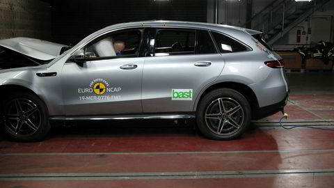 Mercedes-Benz EQC er endelig kollisjonstestet.