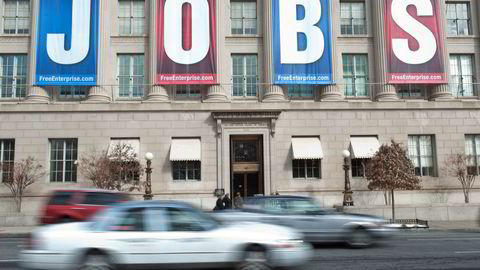 Amerikanske jobtall kom inn sterkere enn ventet i februar. Illustrasjonsfoto: AFP PHOTO/Nicholas KAMM/NTB Scanpix