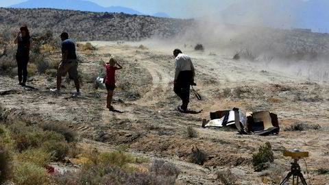 Ridgecrest i Sør-California etter skjelvet torsdag. Fredag har et nytt kraftig skjelv funnet sted.