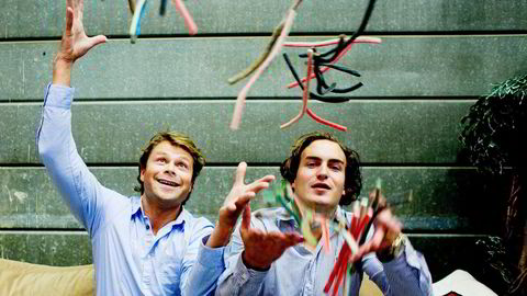 Rmmanuel Scarvounis (26) (til høyre) og Tobias Karem (39) fikk drøye ti millioner kroner hver da de solgte Lakrisgutta til Orkla. Foto: Sara Johannessen/