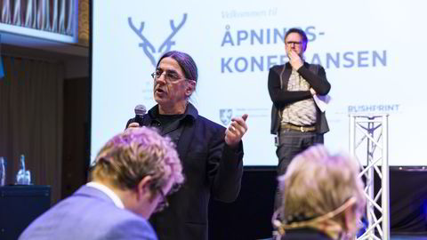 Filmfaglig ansvarlig Svein Andersen i Filmcamp forsvarte fondet og senterets eksistens under Tromsø internasjonale filmfestival. – Det har blitt brukt enormt mye krefter på å forsøke å svekke Filmcamp, sa Andersen. Foto: Marius Fiskum