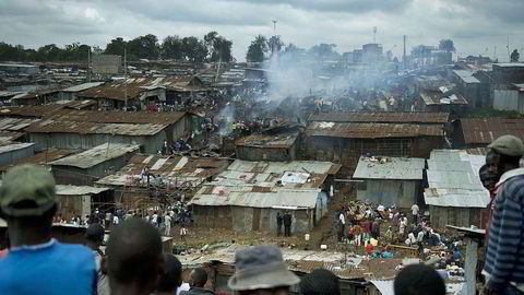 Ble straffet. Slummen i Mathare ved Nairobi er blant de største og farligste i Afrika. Det er her kanadieren Bob Munro har bygget opp Mathare Youth Sports Association (Mysa), som to ganger er blitt nominert til Nobels fredspris. Foto: Tony Karumba / AFP / NTB Scanpix