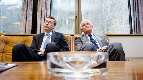 BYTTET EIER. Trond Mohn (til høyre) har solgt Frank Mohn as til Alfa Laval-sjef Lars Renström. Nå skal salgsgevinsten forvaltes «passivt». 
                  Foto: