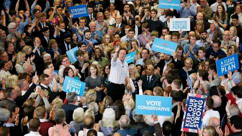 Storbritannias statsminister David Cameron etter en valgkamptale i Bath i forrige måned. Foto: Stefan Wermuth, Reuters/NTB Scanpix