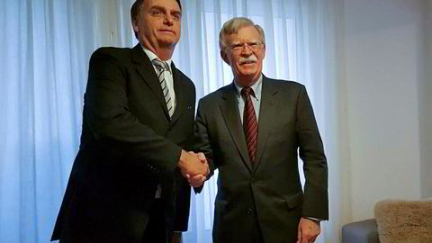 Brasils påtroppende president Jair Bolsonaro og USAs nasjonale sikkerhetsrådgiver John Bolton hadde et hjertelig møte i Rio de Janeiro.