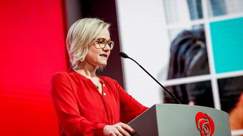 Helsepolitisk talsperson i Arbeiderpartiet, Ingvild Kjerkol, under landsmøtet.
