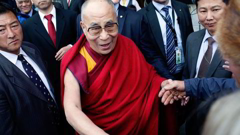 Slik så det ut da Dalai Lama besøkte Norge i mai 2014. Foto: Brian Cliff Olguin